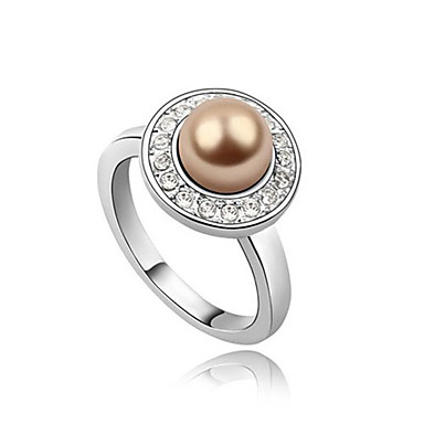 Серебряный позолоченный сплав Циркон Pearl Сатурн условного звонка (случайный цвет)
