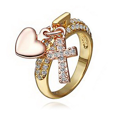 Сладостных Женские многоцветный Rhinestone Заявление Кольца (Роуз, золото) (1 шт) размер 8