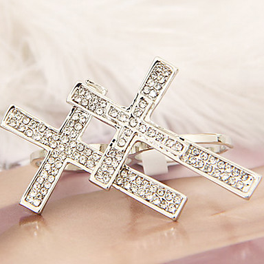 Double Cross Rhinestone кольца (случайный цвет)