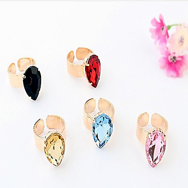 Женские День подарков Water Drop Rhinestone Заявление Кольца (больше цветов) (1 шт)