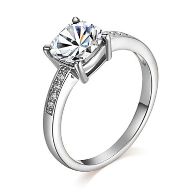Дамская Свадьба Четыре Когти Ясно Имитация Diand Ring