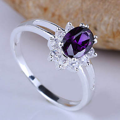 Нежный White Gold Покрытие Серебряное кольцо для женщин с Циркон Камень