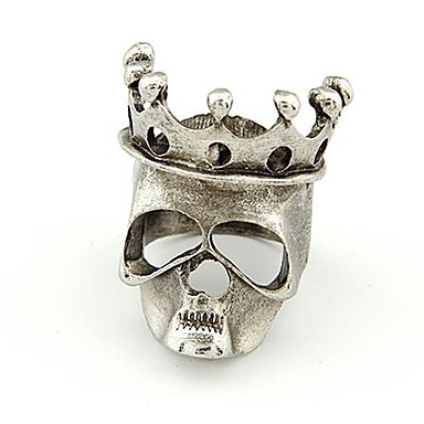 Корейской моды Ретро Корона кольца черепа