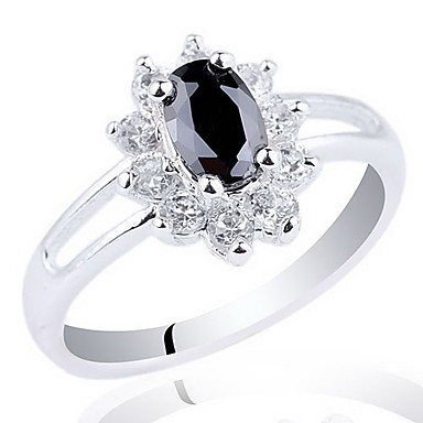 Нежный White Gold Покрытие Серебряное кольцо для женщин с Циркон Камень