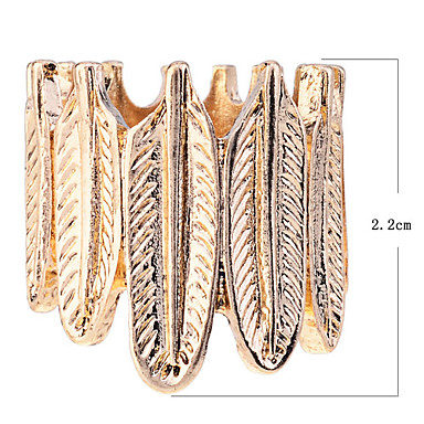 Lureme Vintage Gold Проба пера листьев кольцо