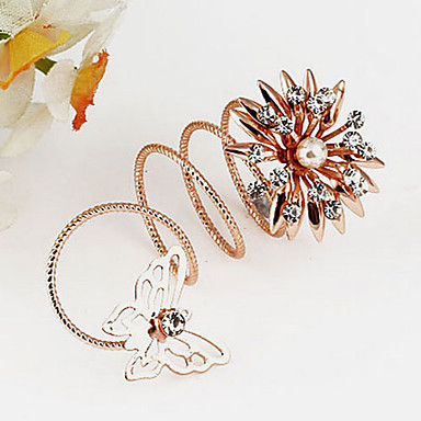 Корейская Rhinestone Цветочный стиль и формы бабочки Кольца (Random Color)