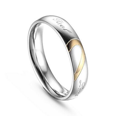 Мода Staineless сталь форме сердца Silver Женское Обручальное Кольцо