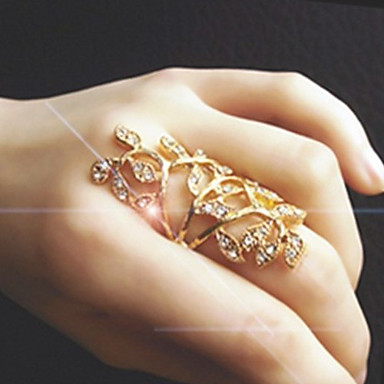 (1 шт) Vintage Женские Прозрачные Rhinestone Заявление Кольца