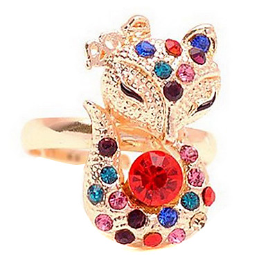 Европы среди девушек многоцветный Rhinestone Заявление Кольца (золото) (1 шт)