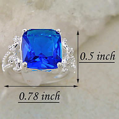 (1 шт) Royal женской моде синий Multi-Каменное кольцо (Royal Blue)