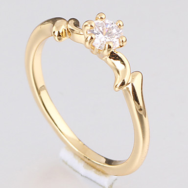 (1 шт) Классический женский Прозрачный Циркон Кольца (5 #, # 6, # 7, # 8 ½)