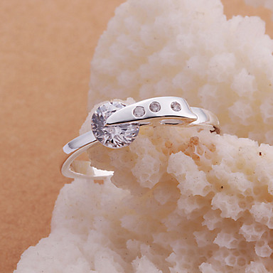 (1 шт) сладостных Женская Серебряный медное кольцо (размер 8 #)