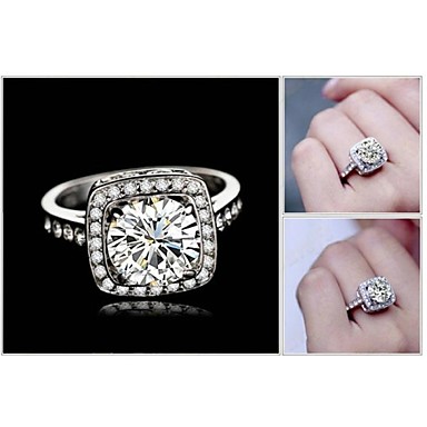Классические Дамская 2.5CT Ясно Имитация Алмазный Обручальное кольцо