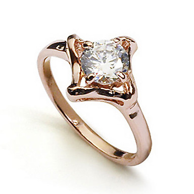 Сладостных Женские Прозрачные Rhinestone Кольца (золото) (1 шт)