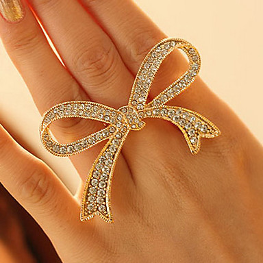 Полный бантом Rhinestone кольца (Random Color & Size)