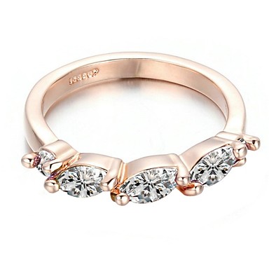 Мода Ясно Имитация Алмазный Трехместный Rhinestone Обручальное кольцо