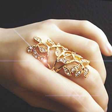 (1 шт) Vintage Женские Прозрачные Rhinestone Заявление Кольца