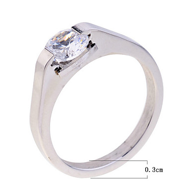 Lureme Простой Циркон Кольцо из нержавеющей стали