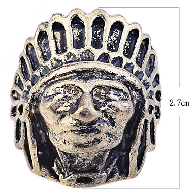 Lureme сплава Indian Head Портрет кольцо