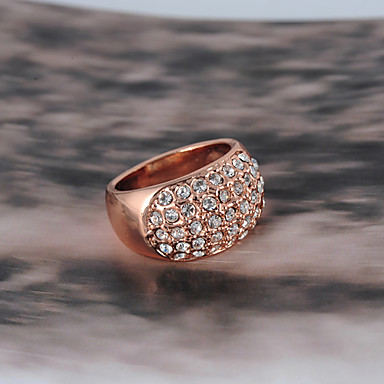 Красивые 18K розовое золото Plate Rhinestone австрийский хрусталь элемент SWA Преувеличенные Кольца женские Кольца