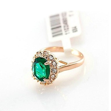 Классические Дамская Четыре Когти Зеленый Имитация Diand Ring