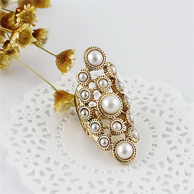 Сплав Перл полым из цветочный узор кольцо