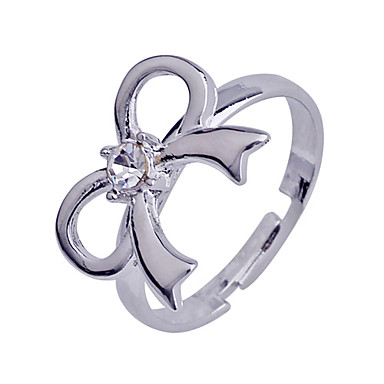 Rhinestone инкрустированные Лук Set Регулируемые кольца сплава