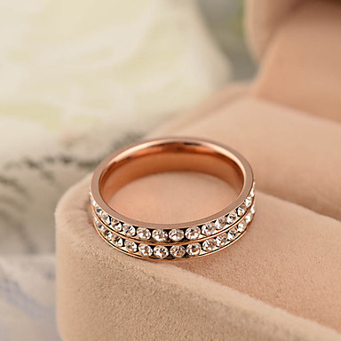 Розовое золото нержавеющая сталь Полное Роскошные Rhinestone кольца