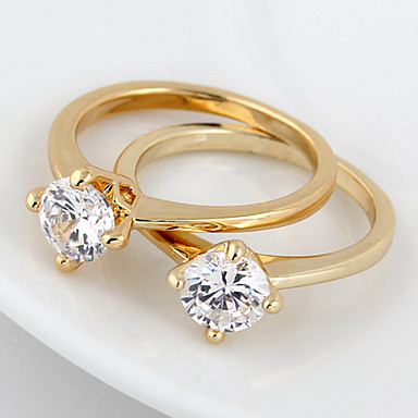 Позолоченные кольца циркон бронзовые J1104