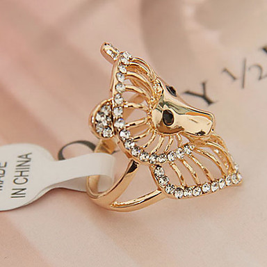 Прекрасная форма Fox сплава Rhinestone Кольца (Random Color)