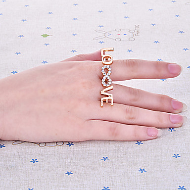 Любовь бриллиантами двухместный Ring Finger