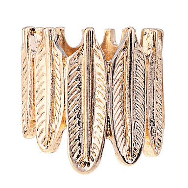 Lureme Vintage Gold Проба пера листьев кольцо