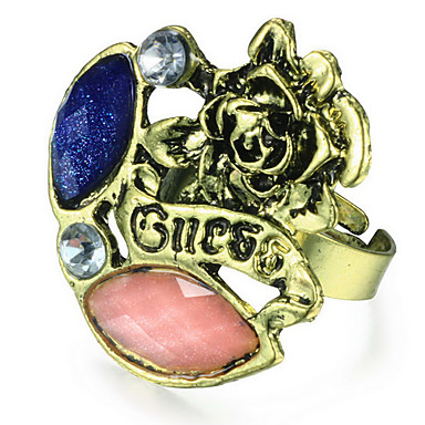 (1 шт) Vintage Женские Rhinestone Кольца (Королевский синий, красный)