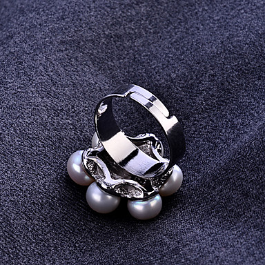 Цветочные Алмазная Инкрустированный Pearl Ring