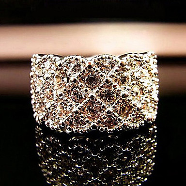 Полностью Ювелирное кольцо 18K позолоченный Шампанское Обручальное кольцо с кристаллами