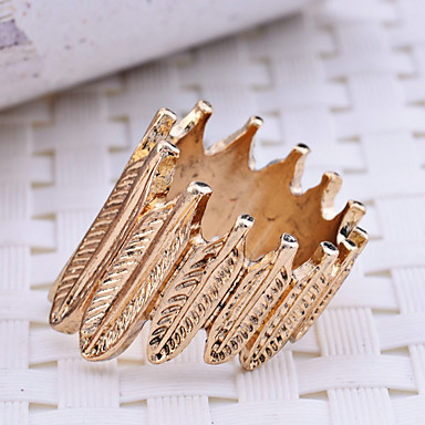 Lureme Vintage Gold Проба пера листьев кольцо