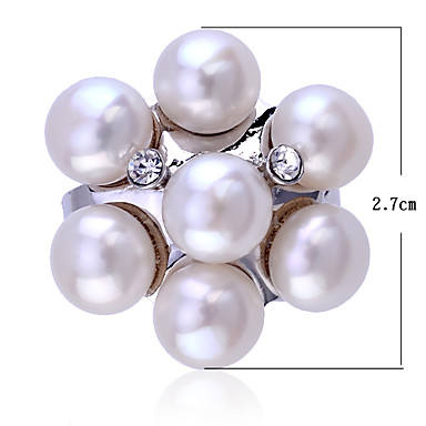 Цветочные Алмазная Инкрустированный Pearl Ring