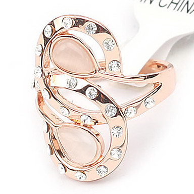 Двухместный Opal Rhinestone кольца