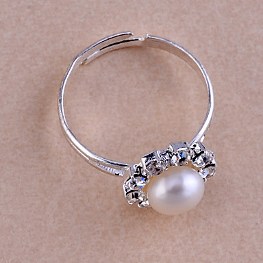 Алмазный Вокруг Pearl Ring сплава (ассорти цветов)