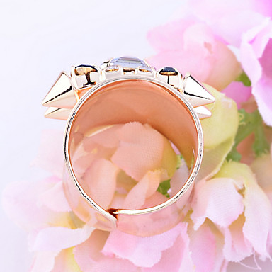 Lureme Высокое качество Сияющий Rhinestone заклепки Открытое кольцо