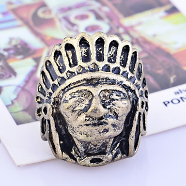 Lureme сплава Indian Head Портрет кольцо