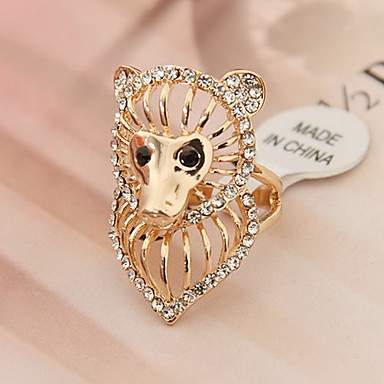 Прекрасная форма Fox сплава Rhinestone Кольца (Random Color)