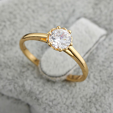 (1 шт) Классический женский Прозрачный Циркон Кольца (5 #, # 6, # 7, # 8 ½)