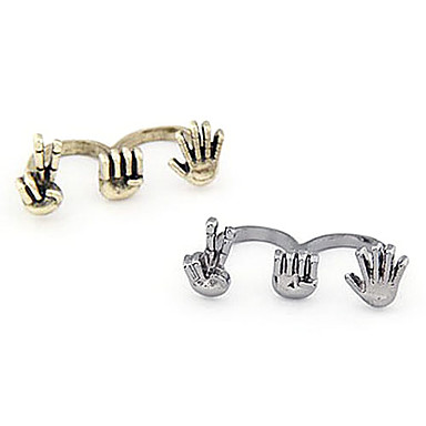 Vintage Rock Paper Scissors Открытие двойные кольца (разных цветов)