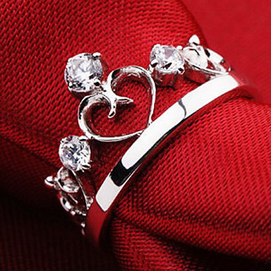(1 шт) Сладкий женский Прозрачные кольца Rhinestone
