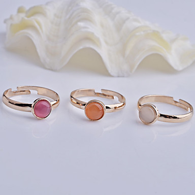 3 PCS опалы украшения регулируемая Set кольцо сплава