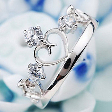 (1 шт) Сладкий женский Прозрачные кольца Rhinestone