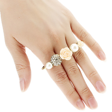 Алмазный Rose Три цветка перлы Относится к кольцу