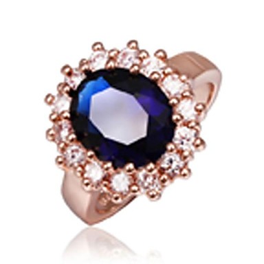Женщин способа Blue Crystal Сплав Заявление Кольца (1 шт)