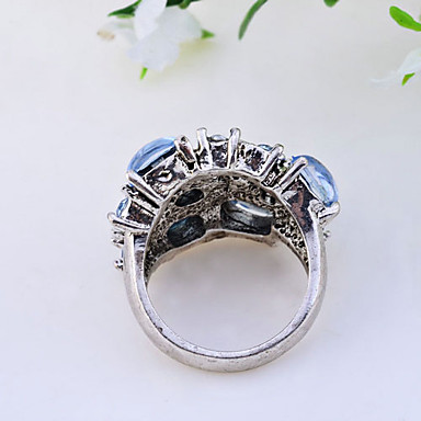 Lureme Урожай голубой Rhinestone кольца